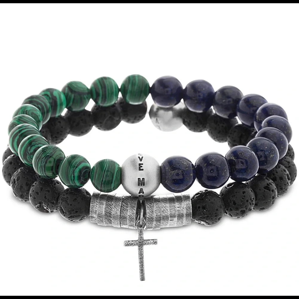NWT Steve Madden Men’s 2-Pc Bracelet Set
